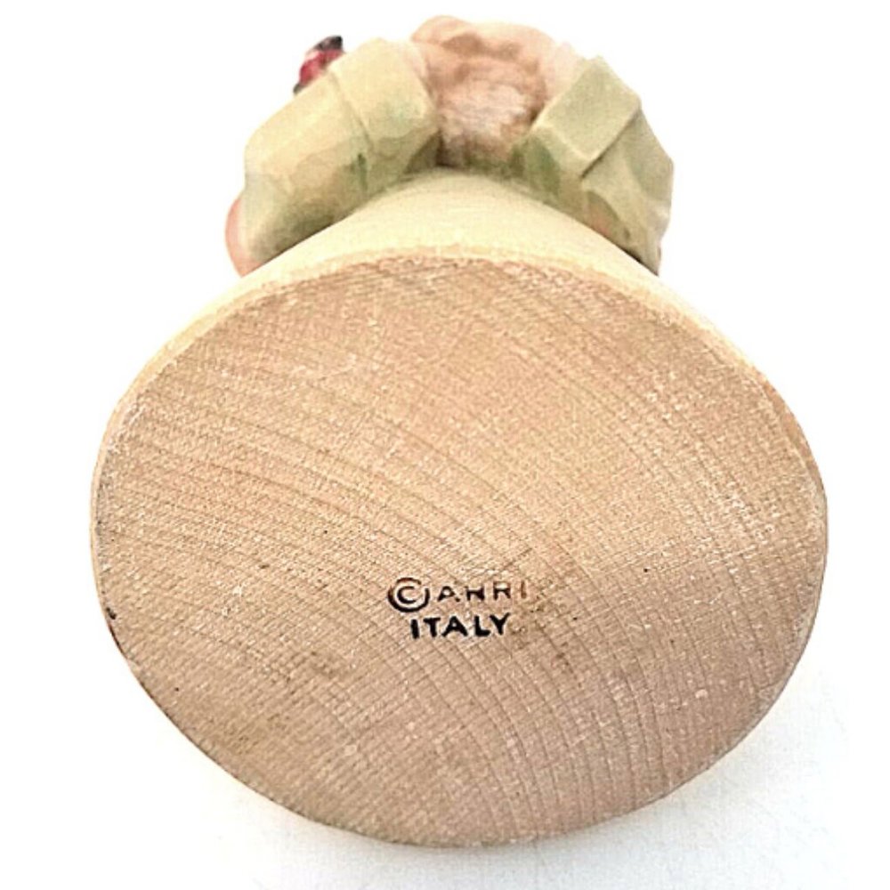 Vintage Anri Italian Wood Carved "Girl with Dove" - Picture 3 of 14